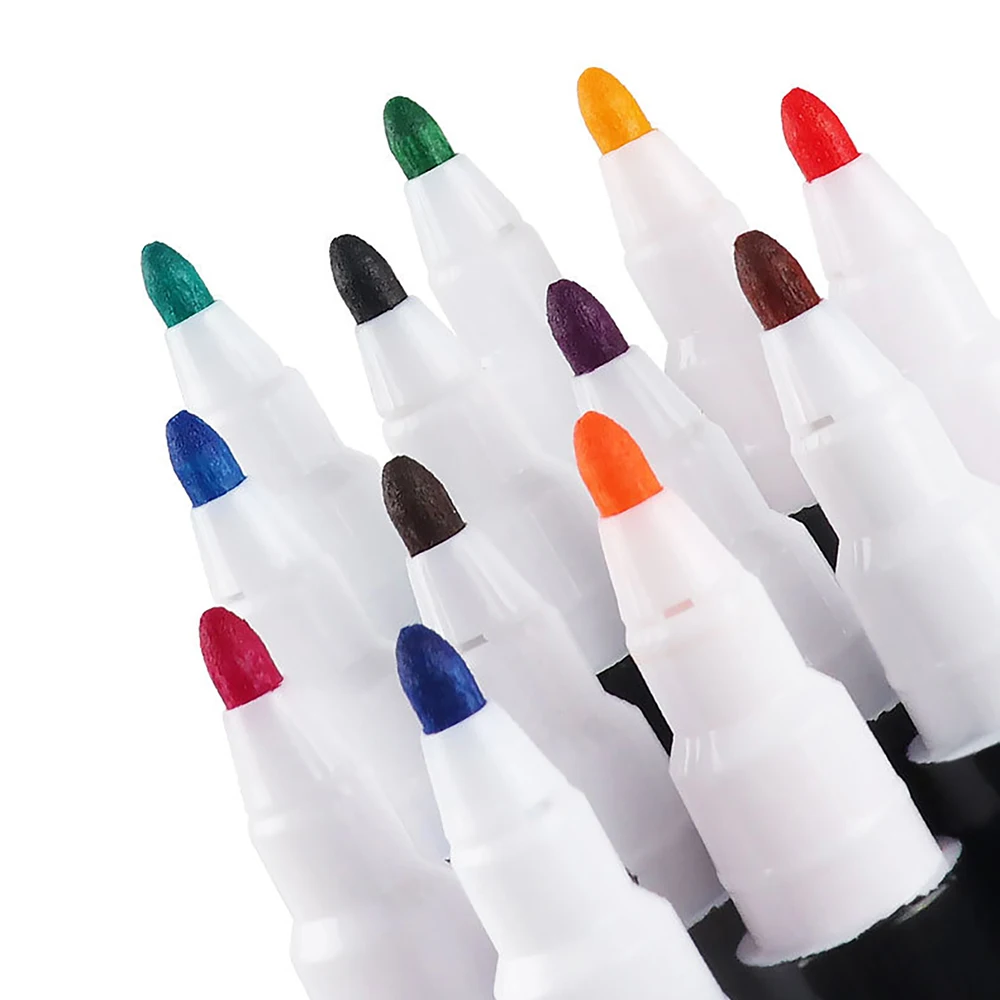 12pcs 자기 지울 수있는 마커 건조 지우기 형광펜 펜 달력 계획 보드 화이트 보드 창 마킹 냉장고 펜