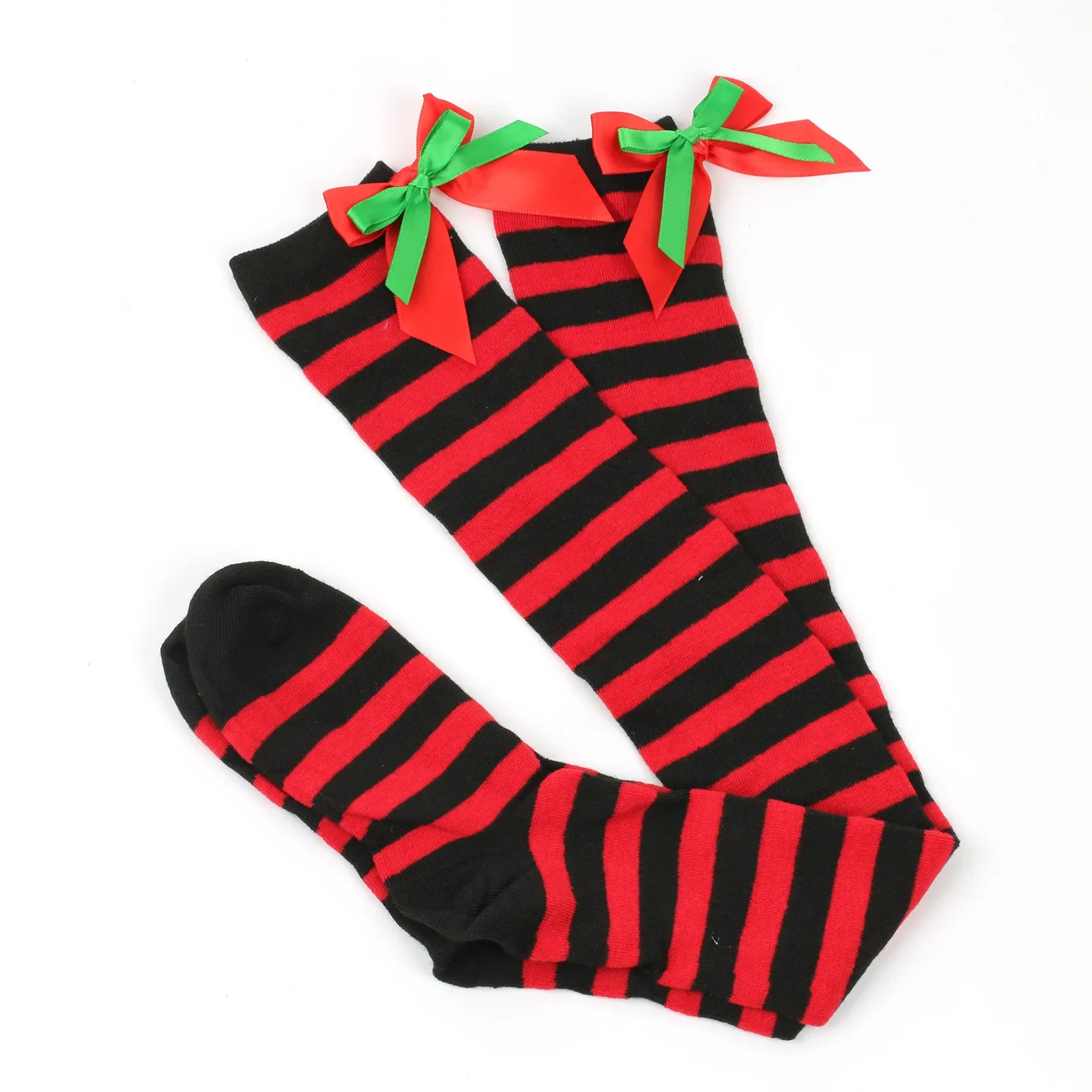 Christmas Gift Stockings Women's Long Tube Striped Socks Medias Casual Cute Medias Para Mujer Navidad Chaussettes Winter 3 Pairs