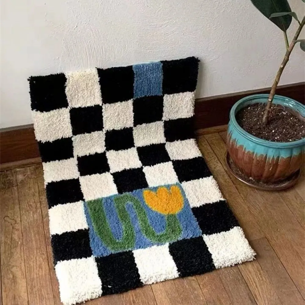 VIKAMA Nordischer Stil, frischer Badezimmerteppich, Blumenmuster, gewellter Rand, Badezimmer, Flur, Schlafzimmer, Instagram inspirierte Heimdekoration, Bodenmatte – Detail 5