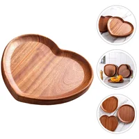 Wooden Heart Shaped Tray Reusable Wood Plate Portable Snack Dish Dessert Cheese Appetizer Salad Fruit Storage Tray For Home Use 1