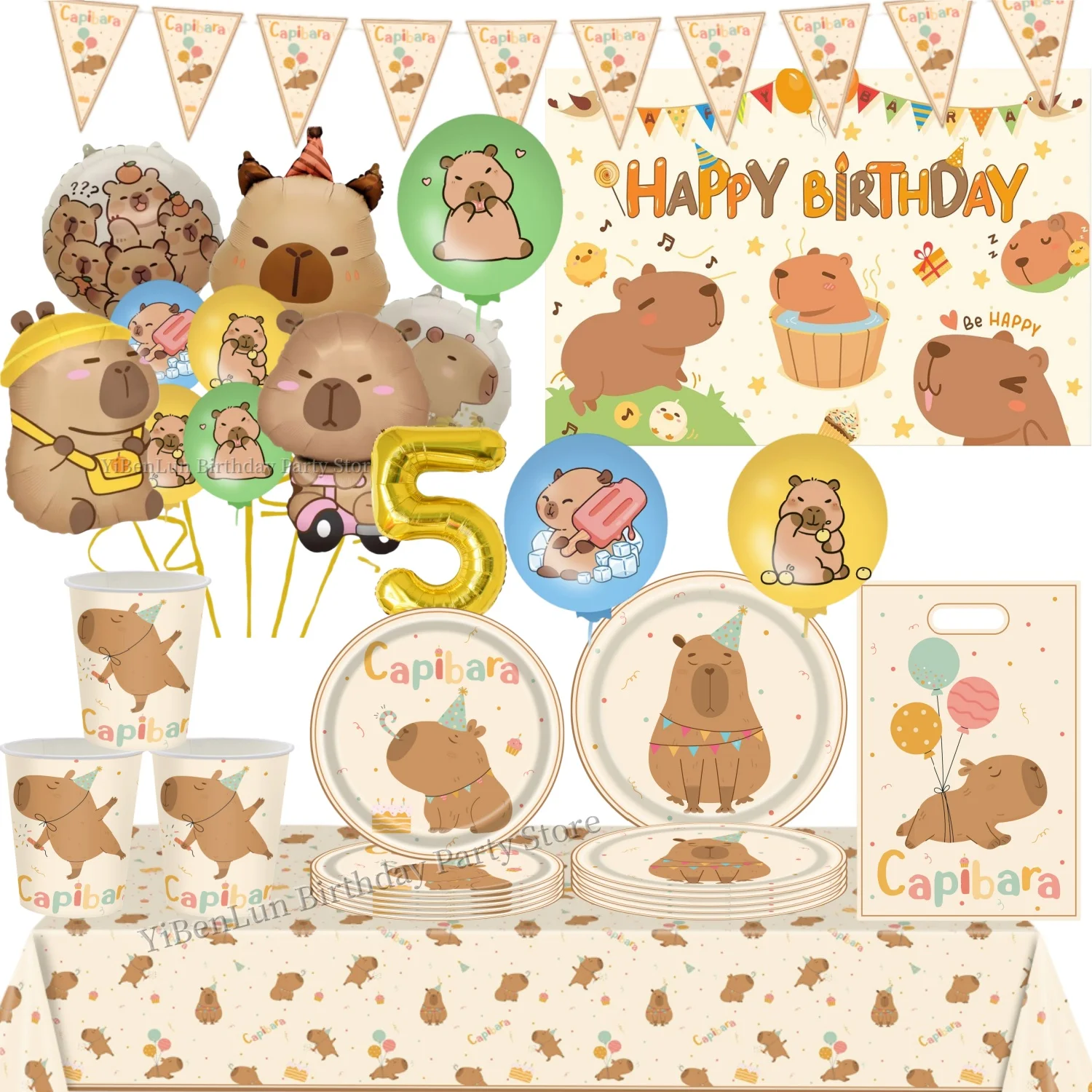 Capybara – Fournitures De Fête D'anniversaire Pour Enfants Filles