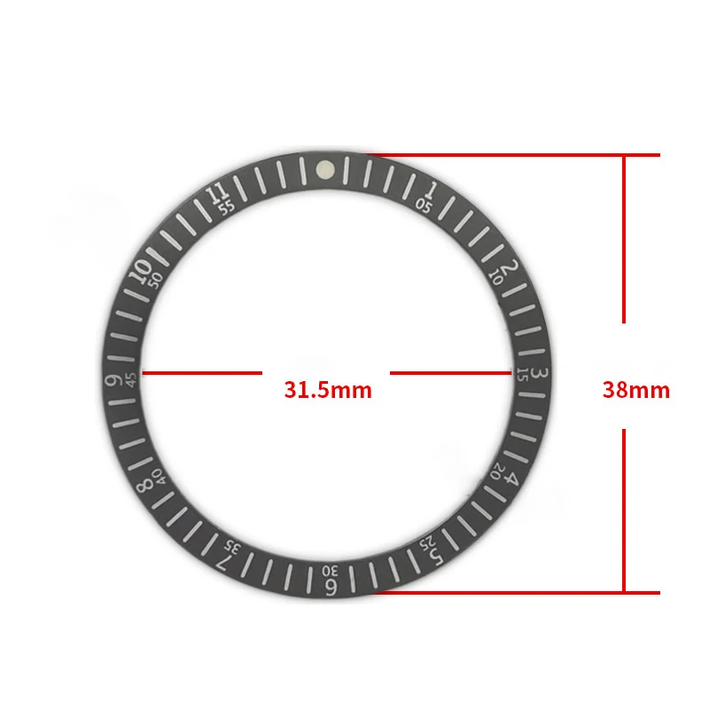Sleek Flat Fashion Aluminum Watch Bezel Insert - Classic Men's Timepiece Accessory