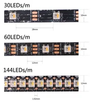 DC5V SK6812 RGBW(Similar WS2812B) 4 In 1 Led Strip 30/60/144 Leds/m Individual Addressable Led Light Black /White PCB IP30/65/67 2