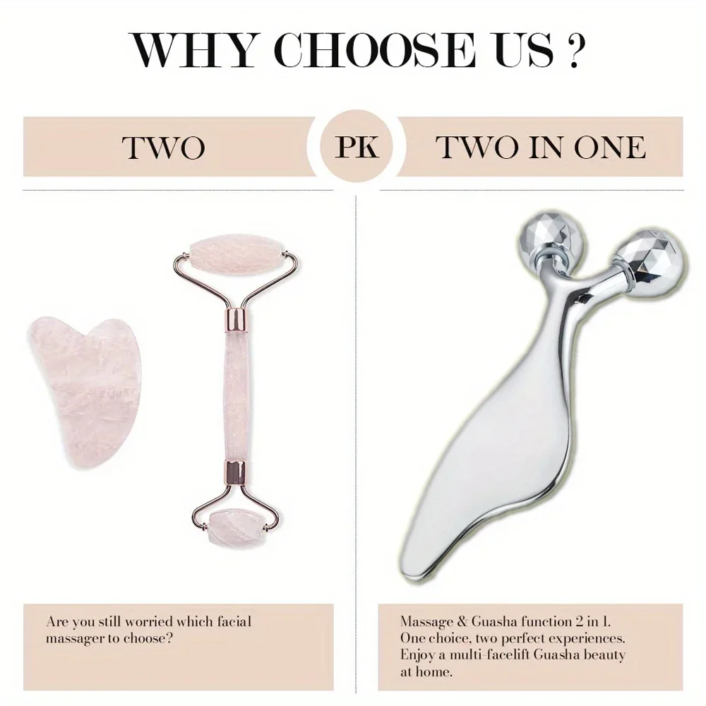 2 IN 1 3D Facial Massager & Gua Sha Massage Tool Cold Roller For Face Eyes Chin Lift Tightening Skin Tool Sculpting Beauty Tools