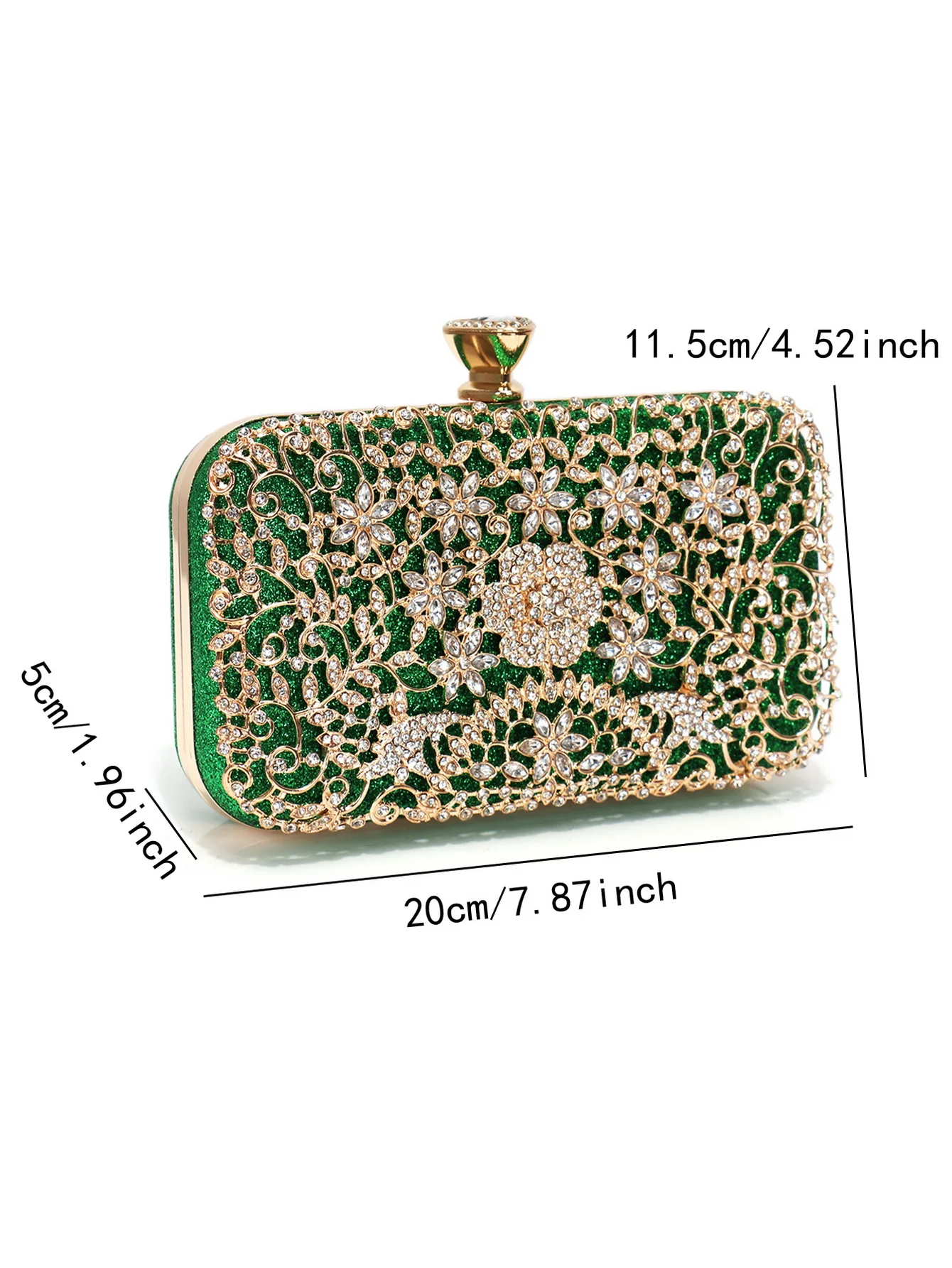Luxury Metal Rhinestones Clutch Evening Handbag for Women