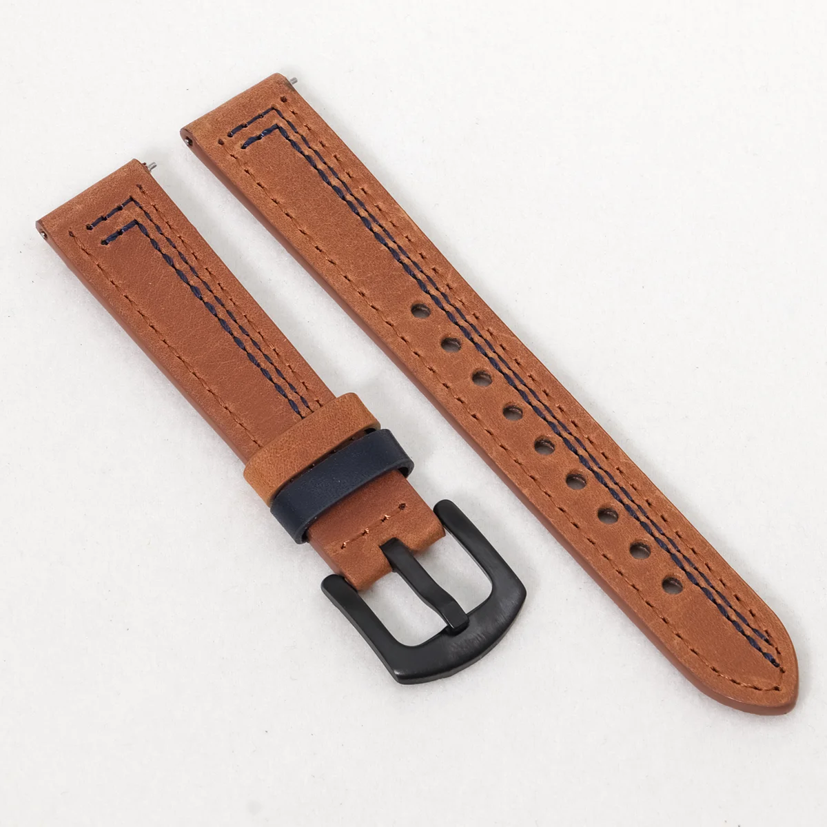 Premium Leather Watch Band - 20mm/22mm Sizes - Elegant Wrist Bracelet