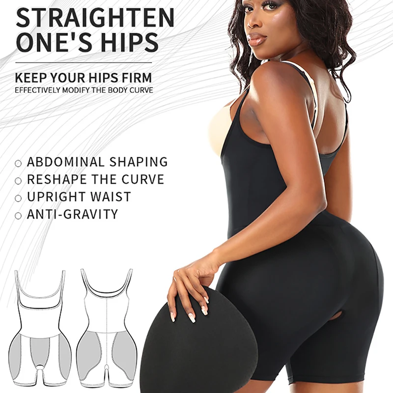 Side Butt Pads Shapewear Bodysuit for Women Tummy Control Butt Lifter Underwear Hourglass Body Shaper Padded Corset Bigger Booty