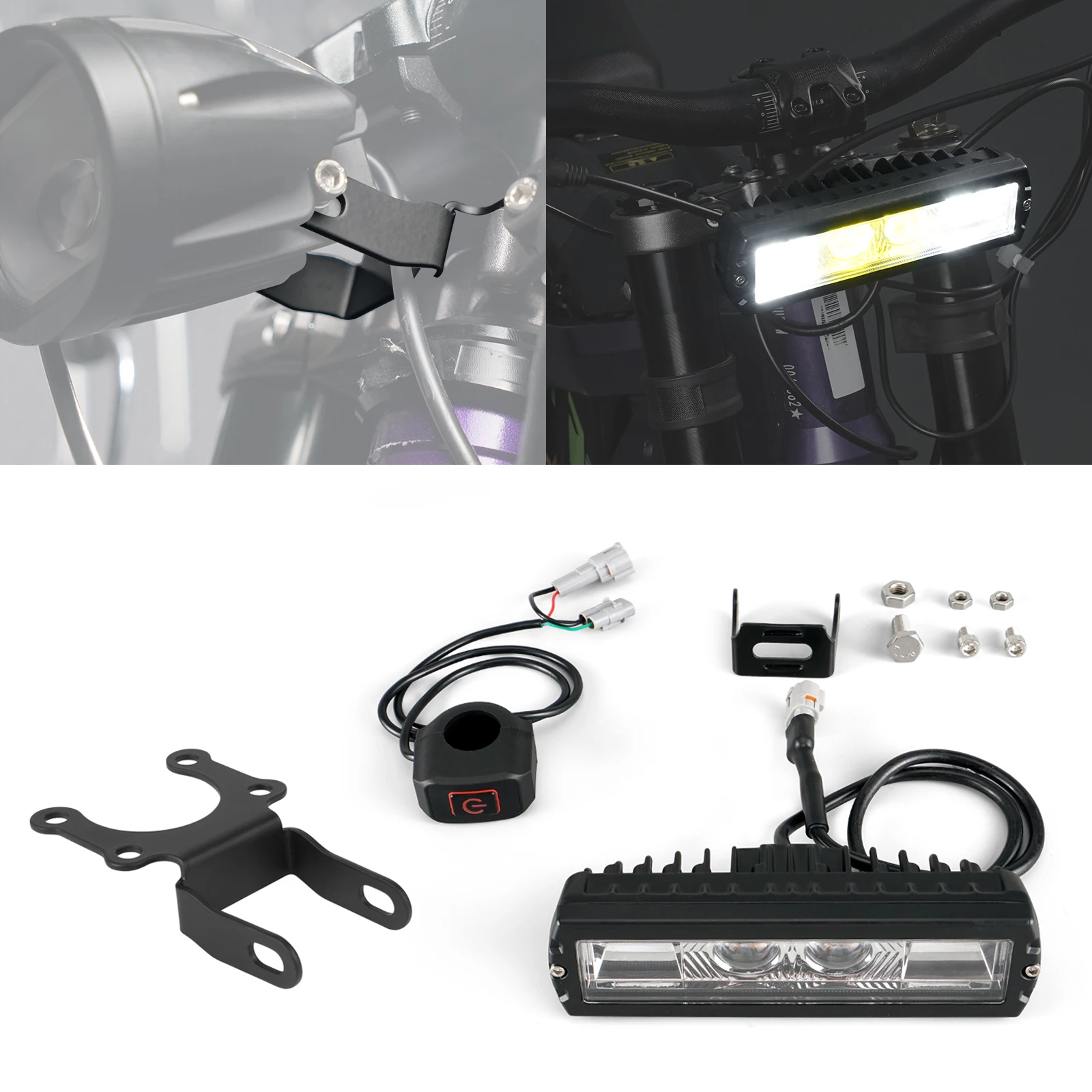 NICECNC Für Sur-Ron Surron Light Bee X S L1E Segway X160X260 Plug & Play LED-Scheinwerfer-Lichtschalter mit Halterung