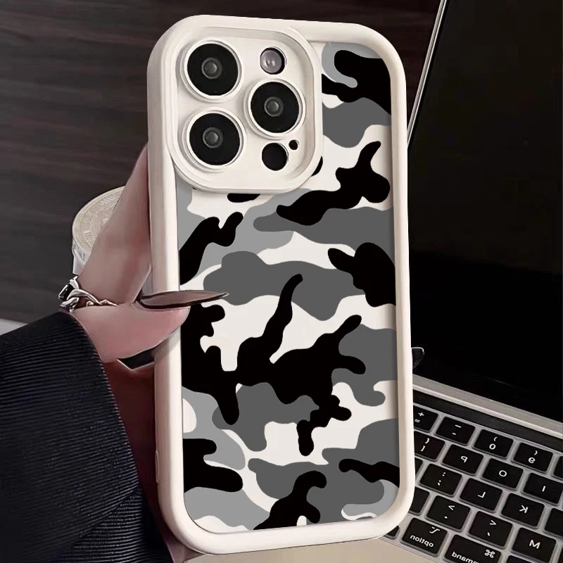 Camouflage Pattern Shockproof Soft TPU Silicone Phone Case Cover