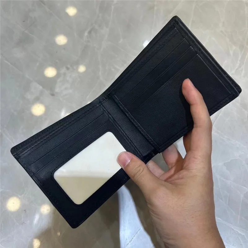Authentic Exotic Alligator Leather Classic Black Men's Short Card Holders Genuine Real Crocodile Skin Male Small Bifold Wallet 5