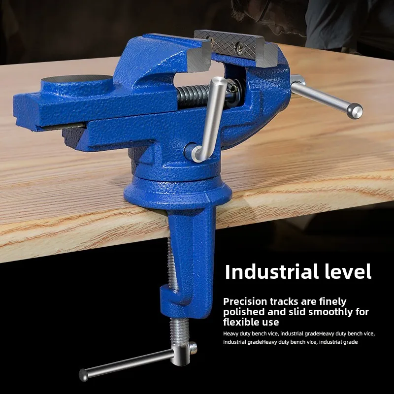 Industrial-Grade Mini Table Vise with Swivel Base for Home and Workbench 3