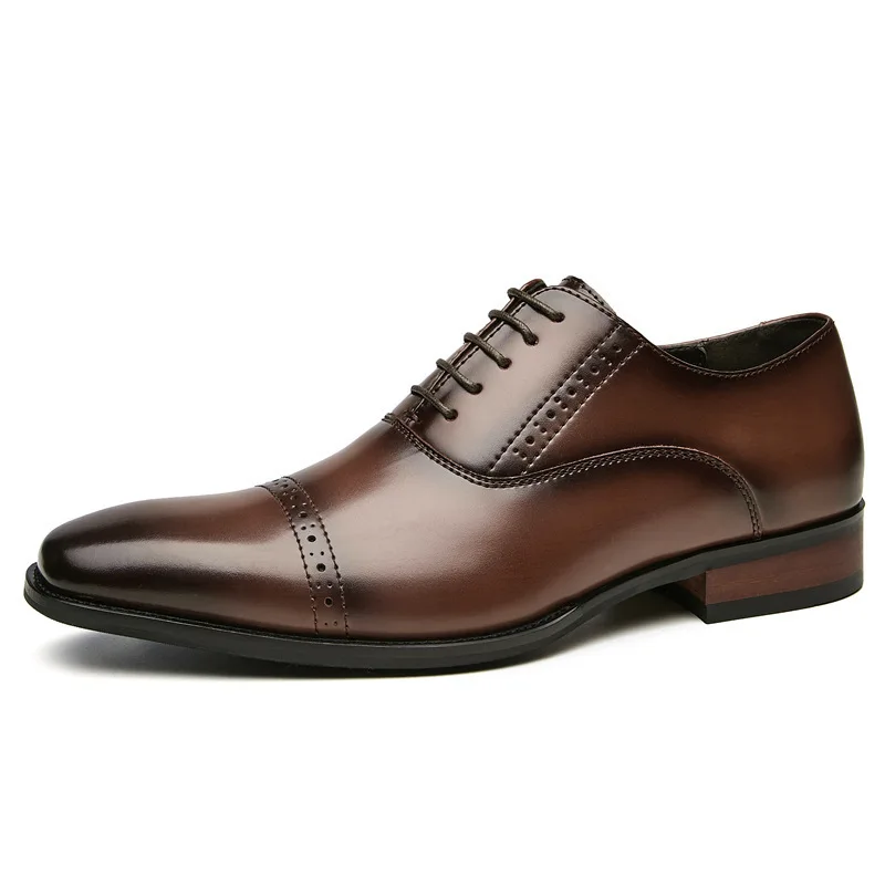 Men's Genuine New Loafers Style Carved Lace Up Business Suit Joint Gentleman's Single Soe Men Shoes Men Flats обувь мужская