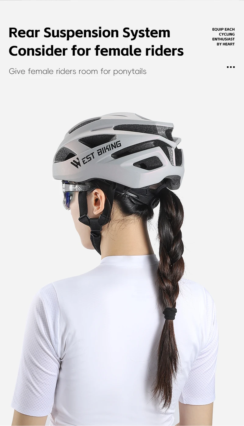 West Biking weibliche leichte Fahrrad helm integrierte aero dynamische Sport Fahrrad helm sichere Kappe Straße MTB Fahrrad bunten Helm – Detail 14