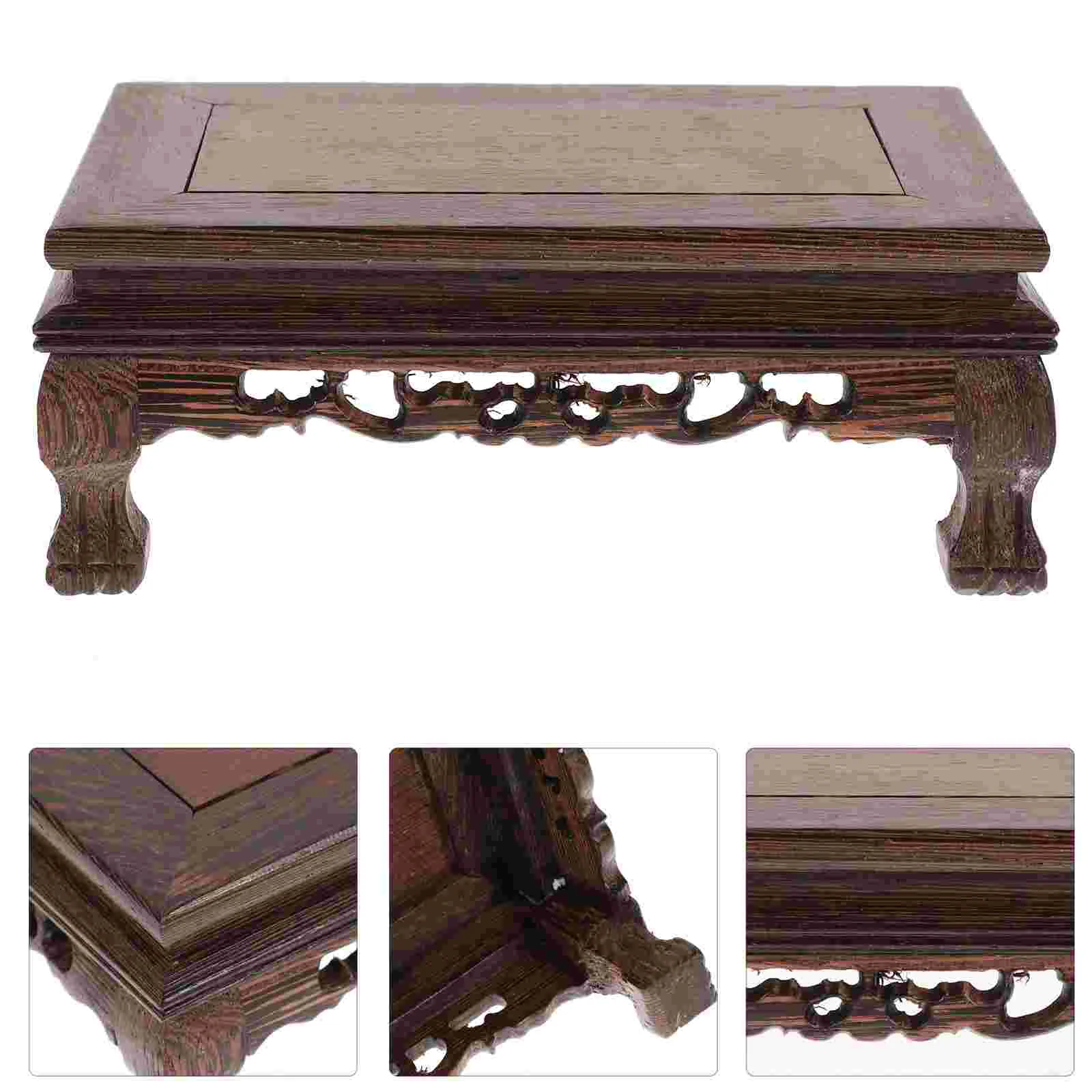 

Ornaments Crafts Stand Wooden Flower Scene Adornment Base Flowerpot Pedestal Holder Display Shelves