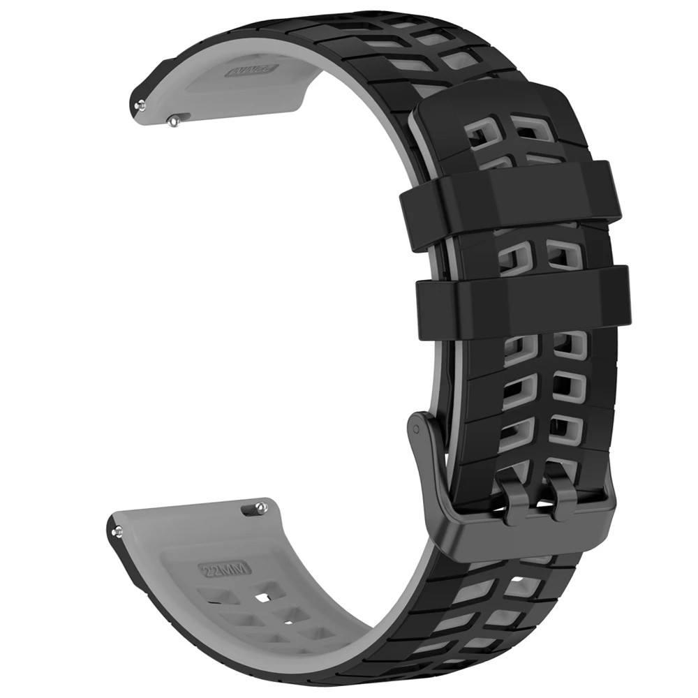 Breathable Silicone Sport Watch Band, 22mm