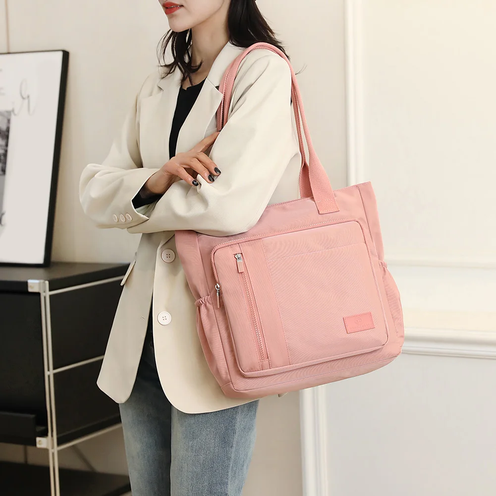 Nylon Tote Bags Women Shoulder Bag Large Capacity Handbag Laptop Bag Waterproof Travel Tote Multi-pockets Ladies Shopping Bag
