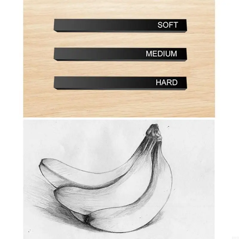 B9HD Charcoal Sticks Square Soft Hard Kid Adult Drawing Art Craft Supplies 6pc