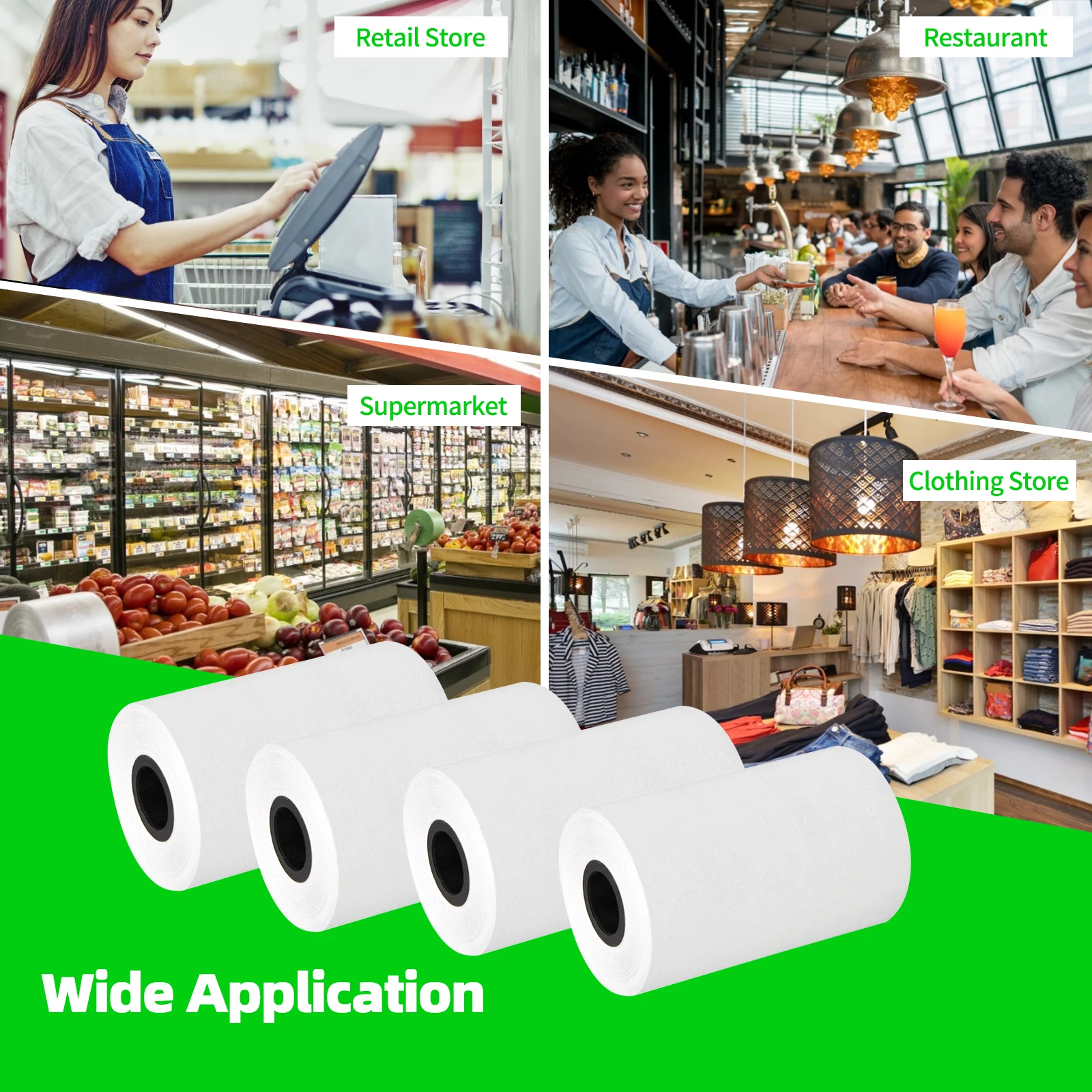 Thermal Paper Roll 57mm Printing Label Roll For Mobile POS Photo Printer Cash Register Paper Office Stationery