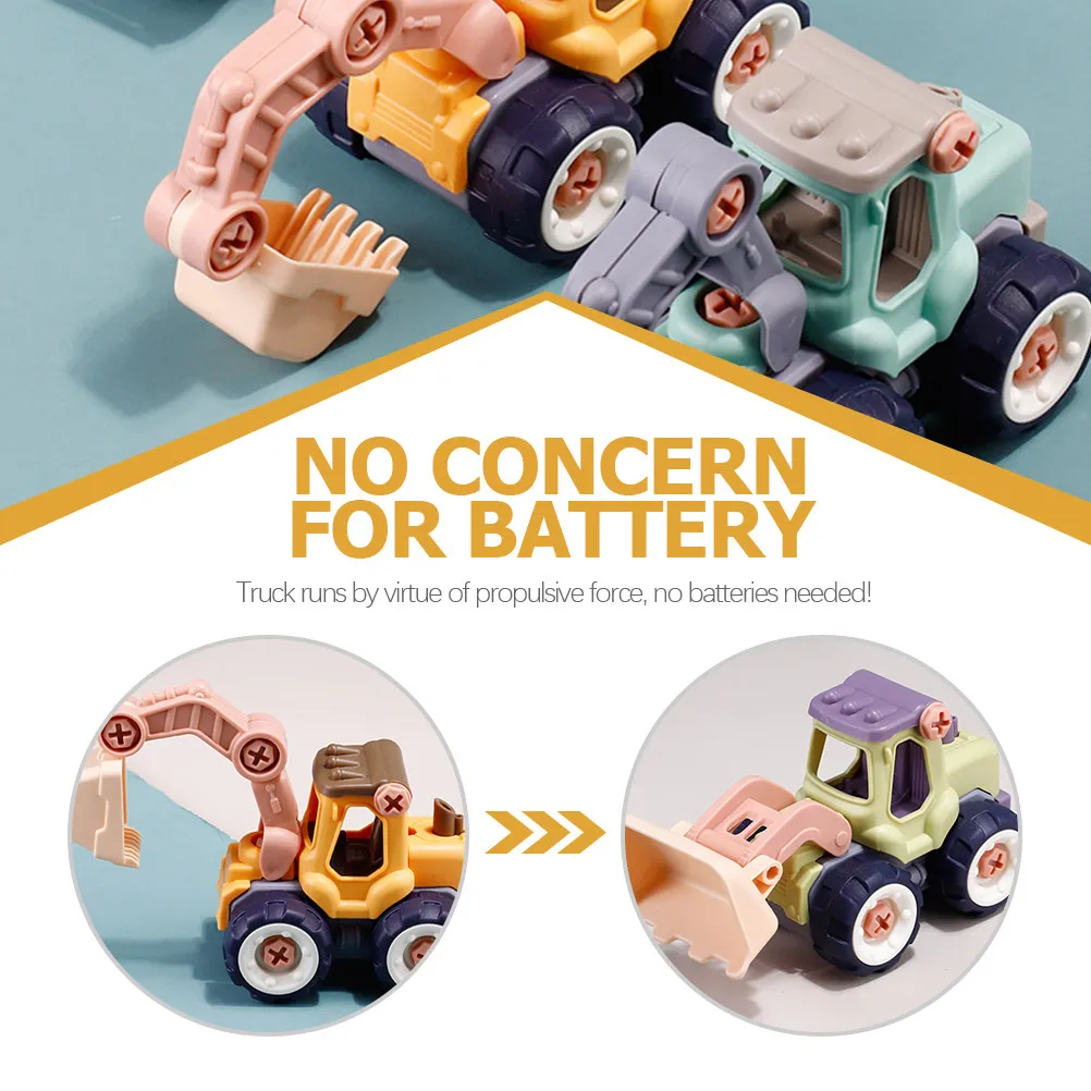 4개 세트 엔지니어링 자동차 교육용 분해 조립 DIY 건설 트럭 조립 해변 모래놀이 장난감 DIY 트럭 장난감