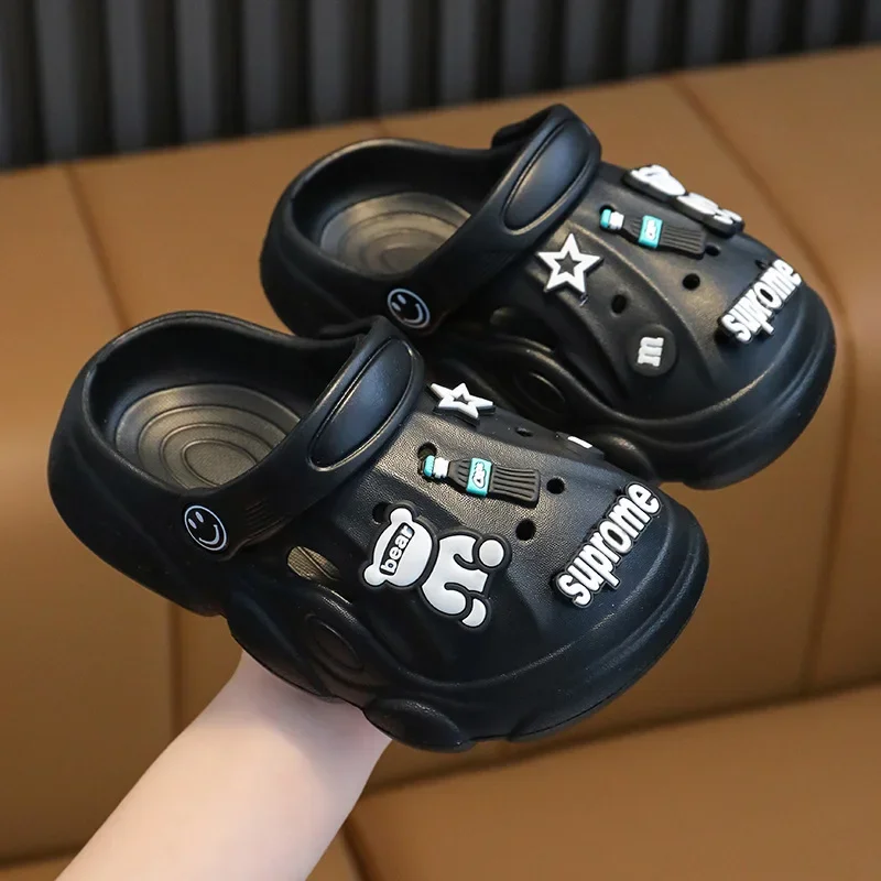 Summer Cartoon Cute Kids Shoe Hollow Platform Casual Girl Shoe Soft Sole Two Wear Slippers Anti Slip Boy Beach Shoe Kid Sandals