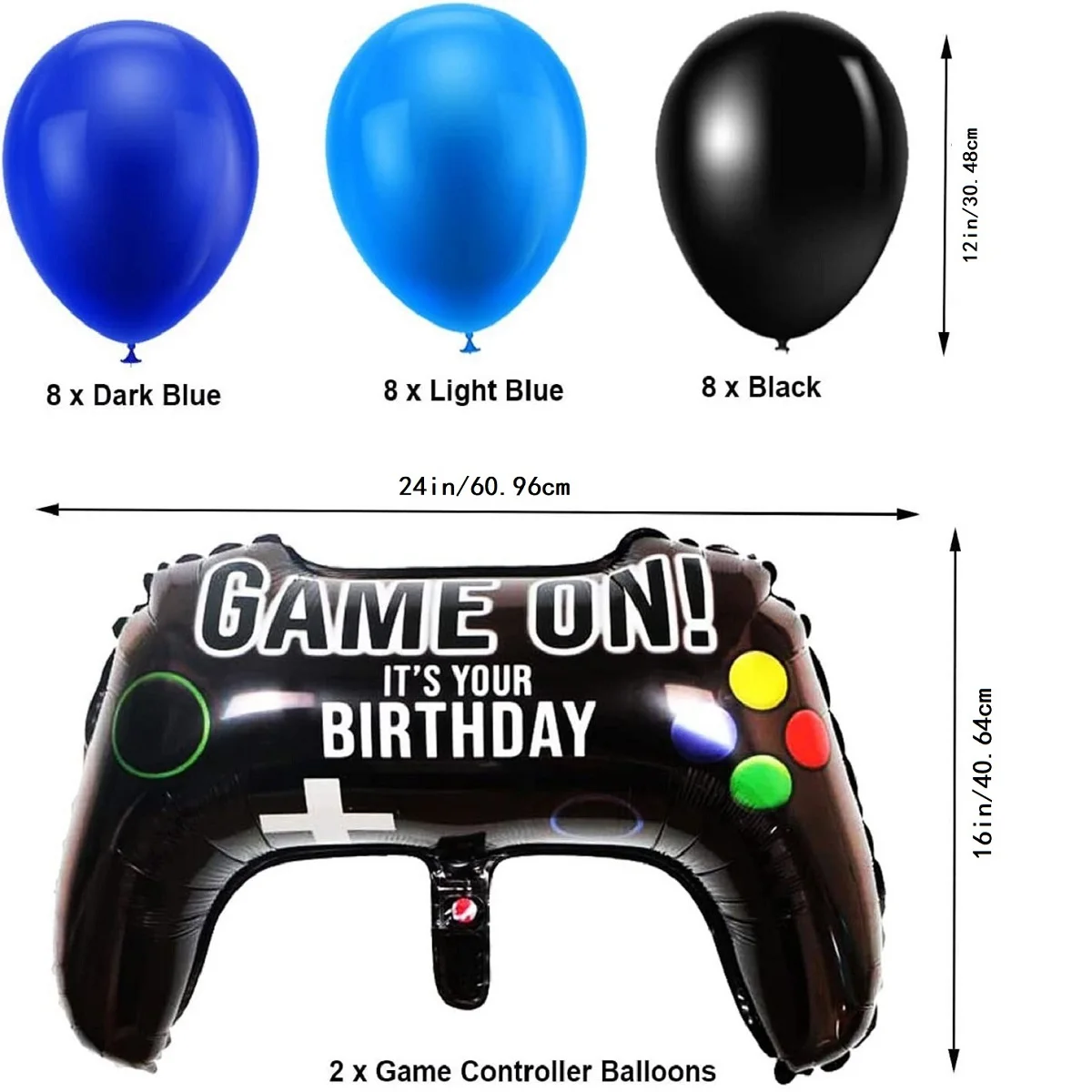 32 Pezzi Decorazioni Per Festa Di Compleanno A Tema Videogiochi - Palloncini, Banner E Topper Per Torta Per 9 Anni Ragazzi - 2