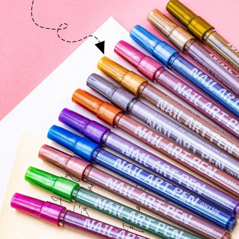 새로운 7/12 색상 네일 아트 마커 젤 네일 DIY 아트 네일 장식 네일 아트 그래피티 펜 방수 네일 아트 펜 세트
