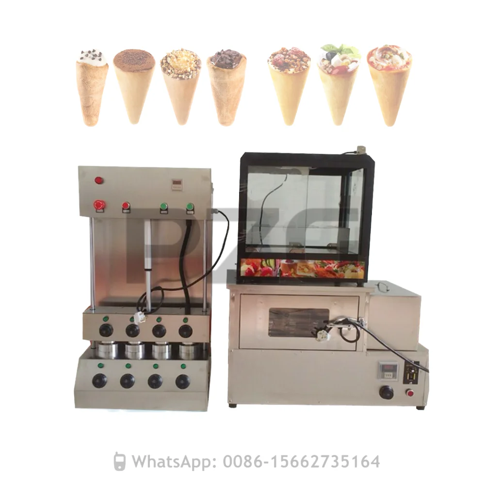 Electric 13*6cm Pizza Cone Forming Maker Machine For Commercial Rotary Oven With Pizza Cone Warming Display Showcase