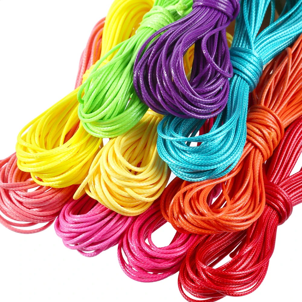 20가지 색상 1mm 왁스 코드 폴리에스터 코드, 왁스 처리된 둥근 꼬임 코드 팔찌 줄 왁스 실, 쥬얼리 제작용
