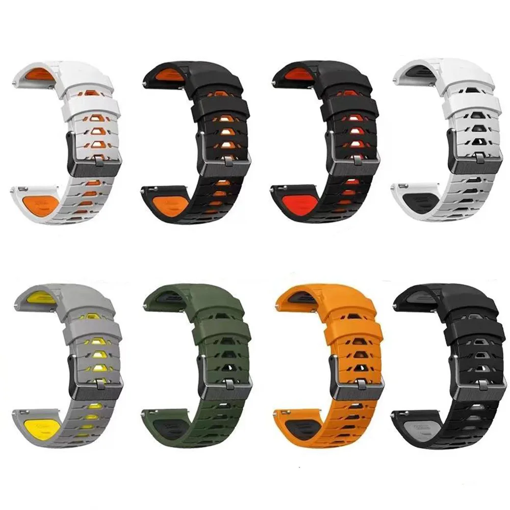 Silicone 22mm Wrist Strap - Premium Replacement Watchband Bracelet