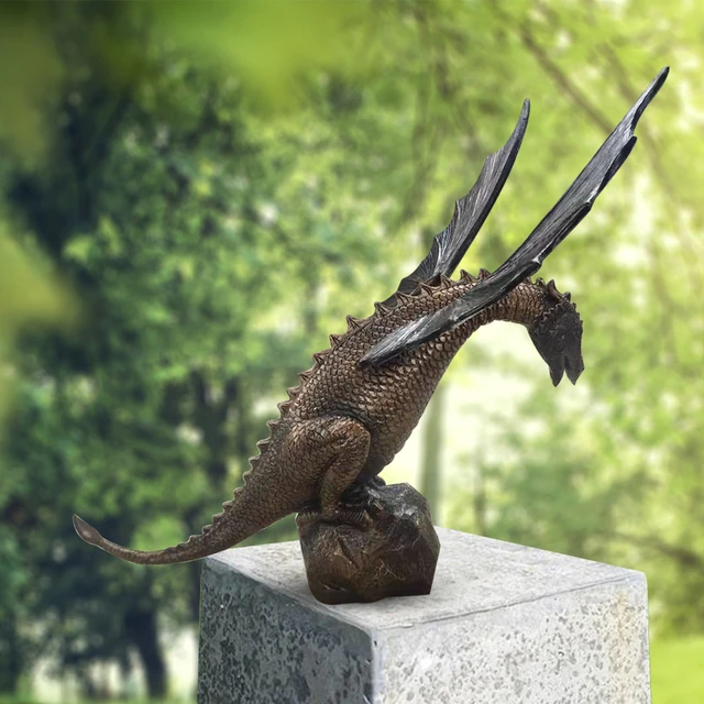 Sculpture de petit dragon de livre de lecture, livre de lecture mignon,  sculptures de dragon de jardin en résine, ornement d'art, cadeau pour la  pelouse - AliExpress