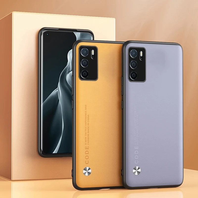 Custodia protettiva in pelle di lusso per OPPO A16 S A16S A54S Custodia protettiva posteriore in silicone per OPPO Reno 6 Lite 6 Pro Plus 5_voghion.com