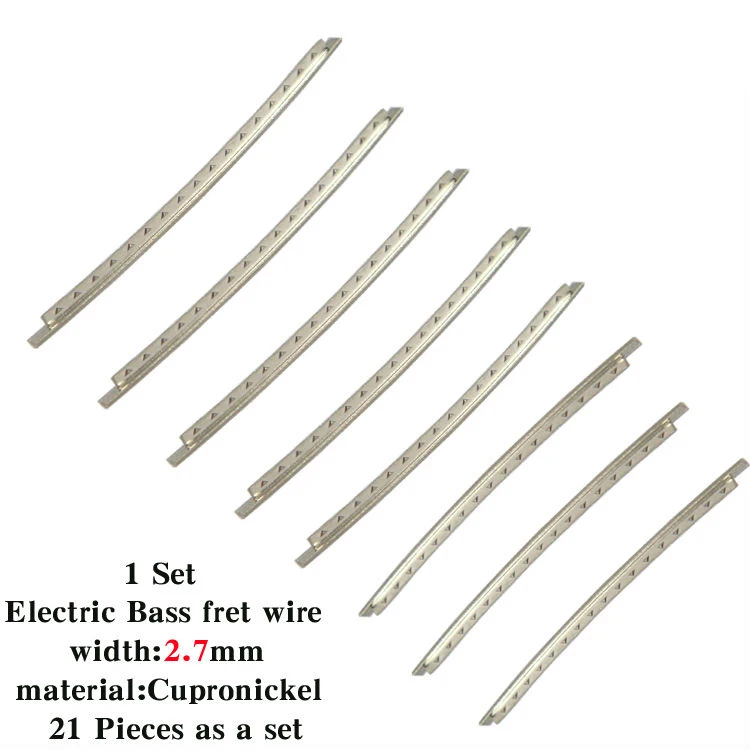 

A Set 21 Pcs Cupronickel (Copper Nickel alloy) Electric Bass fret wire Fingerboard fret wire Width 2.7mm