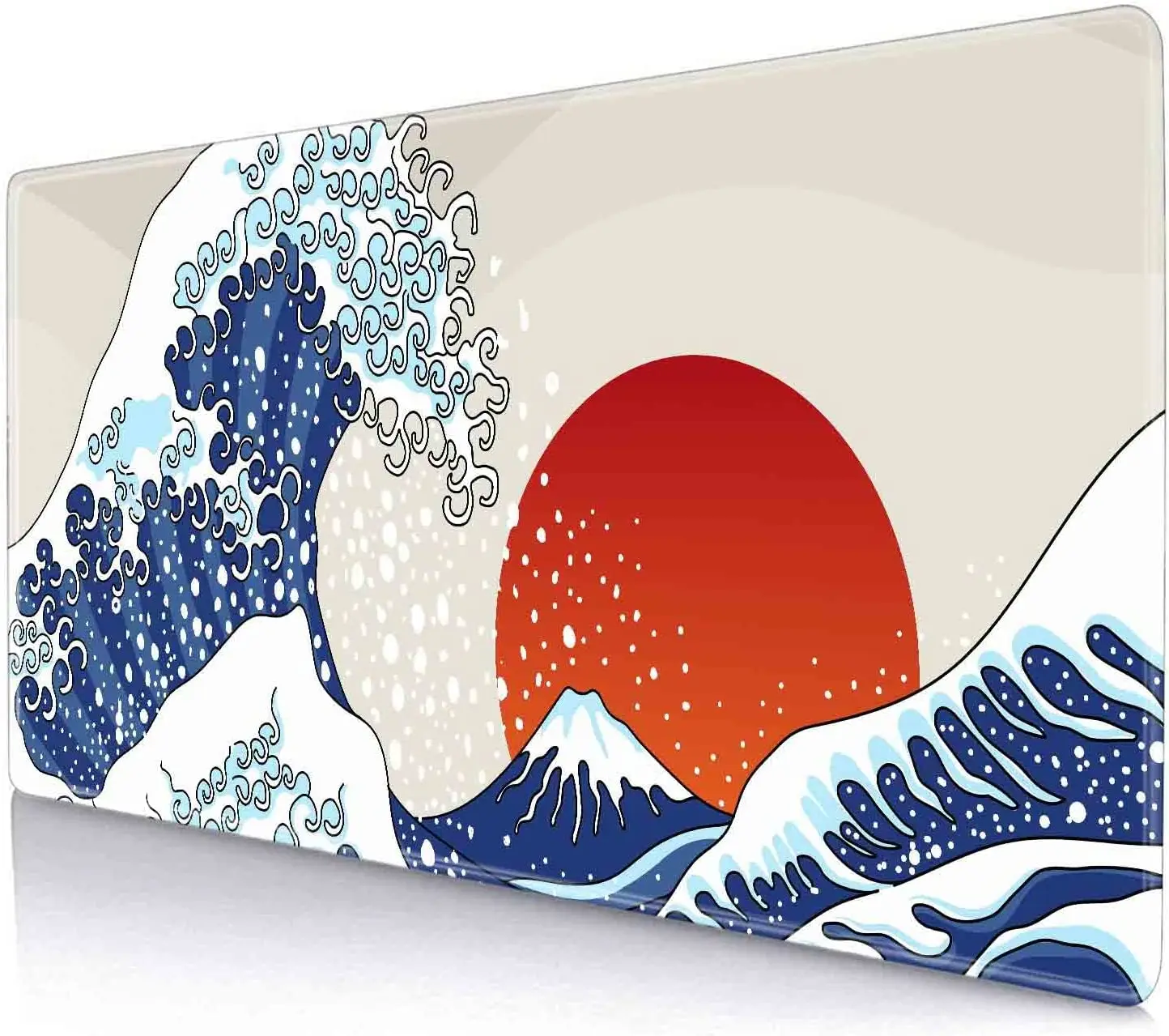 

Great Japanese Wave Mouse Pad Red Sunset Large Mouse Pads Anti-Slip Rubber Base XXL Mouse Pad for Full Desk Mat 35.4x15.7 Inches