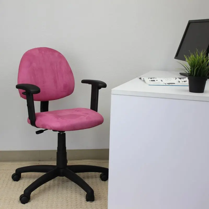 Stylish Comfort Pink Microfiber Deluxe Posture Chair