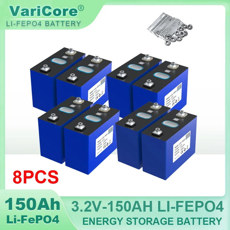 8pcs  3.2V LiFePO4 Battery 320AH 280ah 200ah 150ah 105ah DIY 12v 24V Automotive