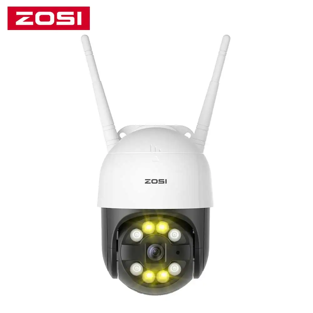 ZOSI 1080p наружная панорамная PTZ WiFi ip-камера с прожектором ИИ обнаружением человека