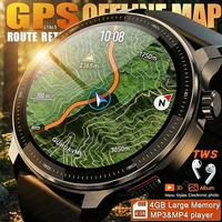 Nouvelle Montre Connectée Sport GPS 2026 avec Cartes Hors Ligne pour Hommes, 4 Go de Mémoire, Lecteur de Musique et Vidéo, Écran AMOLED, Style de Menu 3D, Bracelet Intelligent Étanche pour la Natation 1