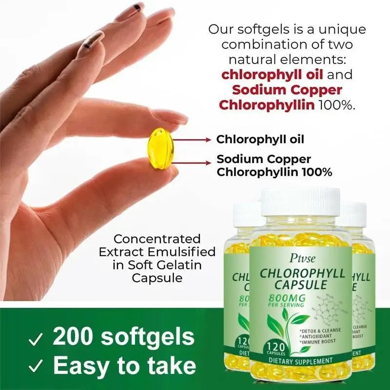 Chlorophyll Capsules Detox Cleanse Greens Supplements Ultra High Absorption