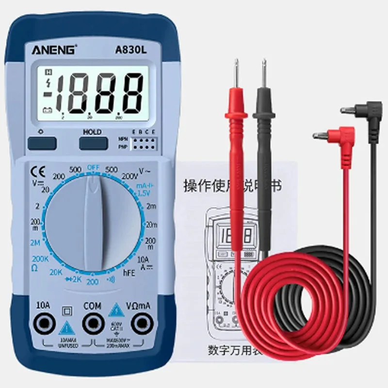 ANENG A830L Digital Multimeter LED Tester ACDC Voltage Current Diode Freguency Multimetro Luminous Display with Buzzer Function images - 6