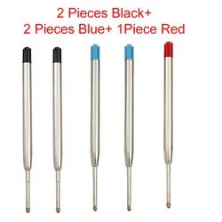 Premium Ballpoint Pen Refills - Medium Point, Assorted Ink Colors (5 Pieces Mixed)