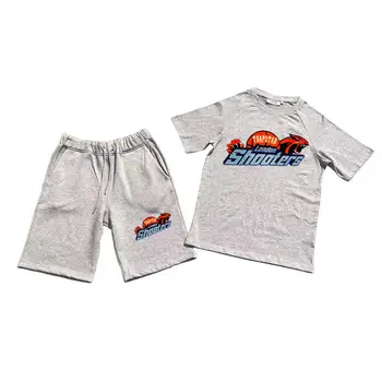 2022 Summer Men's Short Sleeve T-shirt + Shorts Suit Summer breathable TRAPSTAR brand running Tracksuit 6