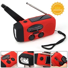 Multifunctional Solar Hand Crank Radio FM AM WB NOAA Weather Radio 2000mAh USB Charging Emergency LED Flashlight Power Ban