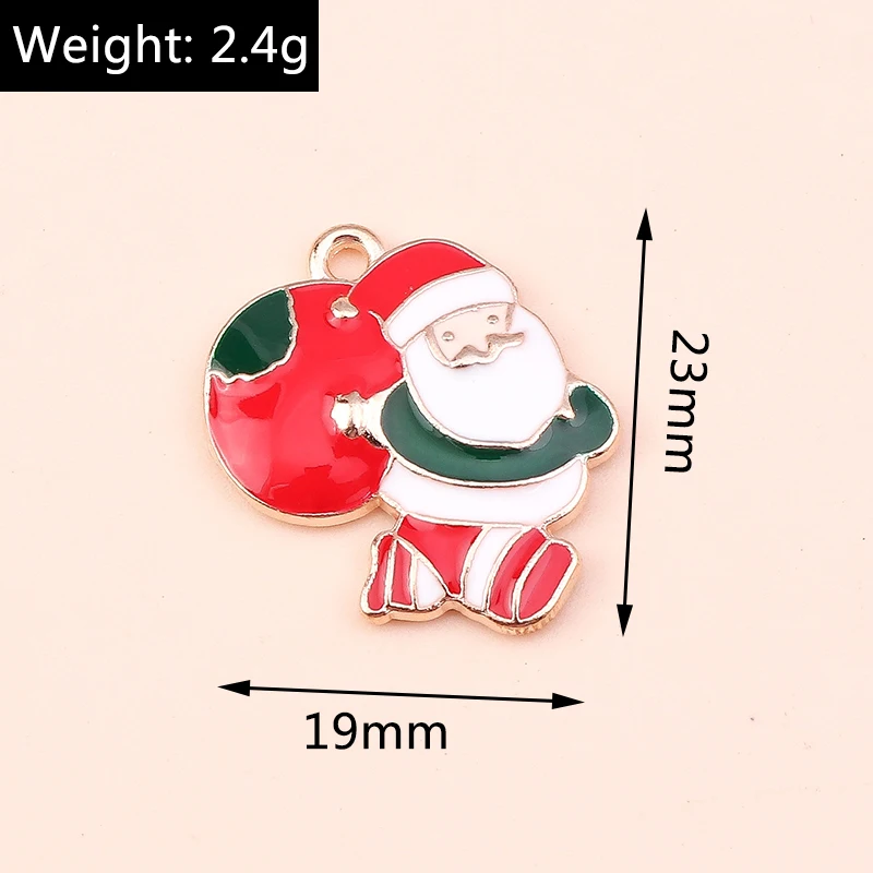 10 teile/los Mix Emaille Weihnachten Schneemann Santa Claus Charms Anhänger für Schmuck Machen Ohrringe Halsketten DIY Armbänder Handwerk Geschenk – Detail 5