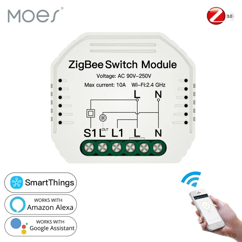 Modulo Interruttore Smart Light Tuya Zigbee 3.0 Smart Life/Telecomando Wireless Tuya, Lavora Con Alexa Google Home Per Il Controllo Vocale
