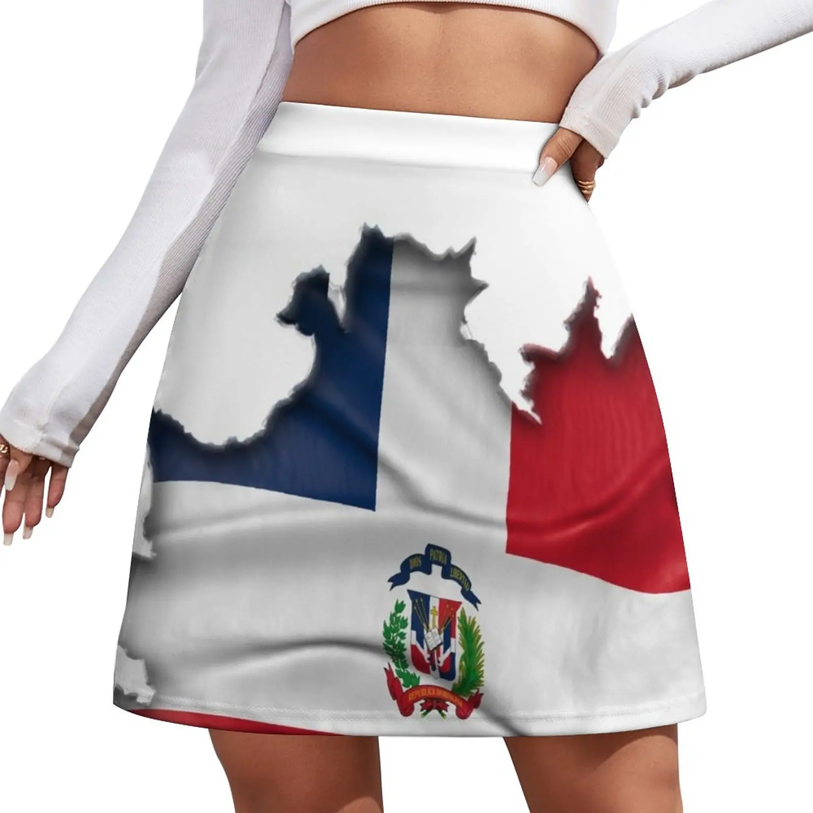 

Dominican Republic Flag Underneath - República Dominicana Bandera Debajo Mini Skirt korean style clothes women 2024 School skirt