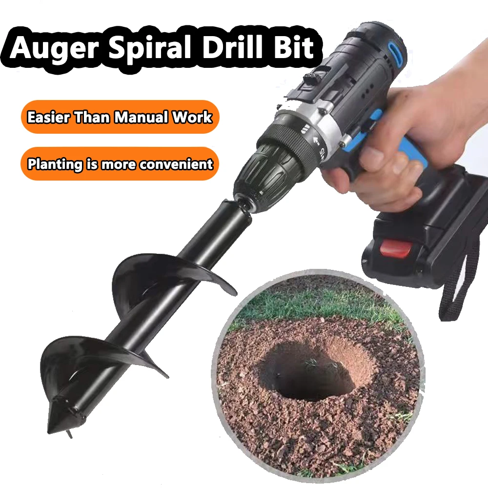 4 Sizes Planter Garden Auger Spiral Drill Bit Planting Hole Digger Drill Bit Yard Gardening Seed