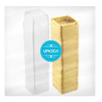 UPKOCH 플라스틱 사각 미니 머핀 디저트 케이크 상자, 투명 트레이, 월병 페이스트리 베이킹 포장 박스, 웨딩 용기, 50 개