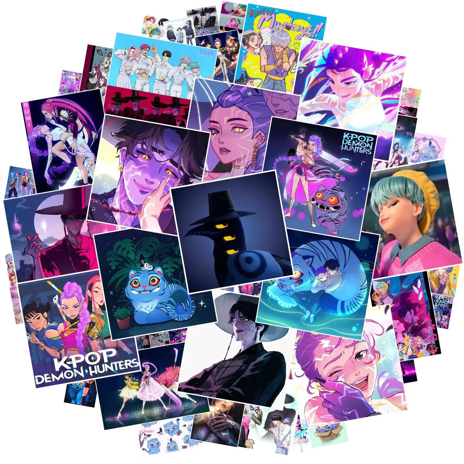 60 K-pop D-Dem-on H-Hunters Goodies - Pegatinas De Vinilo Impermeables Para Ordenador Portátil, Equipaje, Suministros De Fiesta, Adolescentes (A