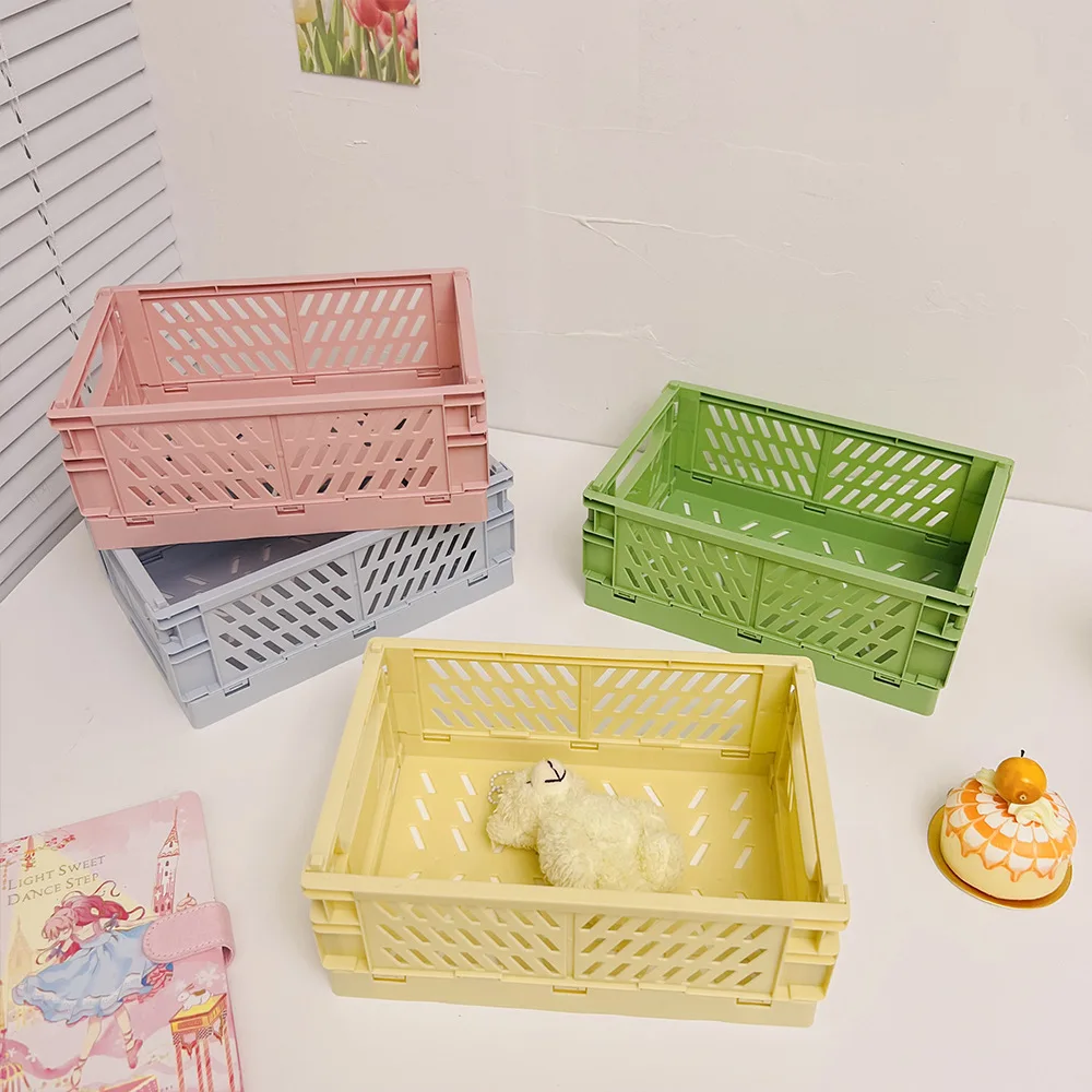 Large Capacity Plastic Stackable Foldable Stationary Organizer Storage Box School Office Desktop Storage Stationery Supplies