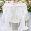 Pearl Tulle Table Runner Tablecloth White Table Cloth Wedding Veil Fabrics for Wedding Birthday Party Arch Dessert Table Decor 4